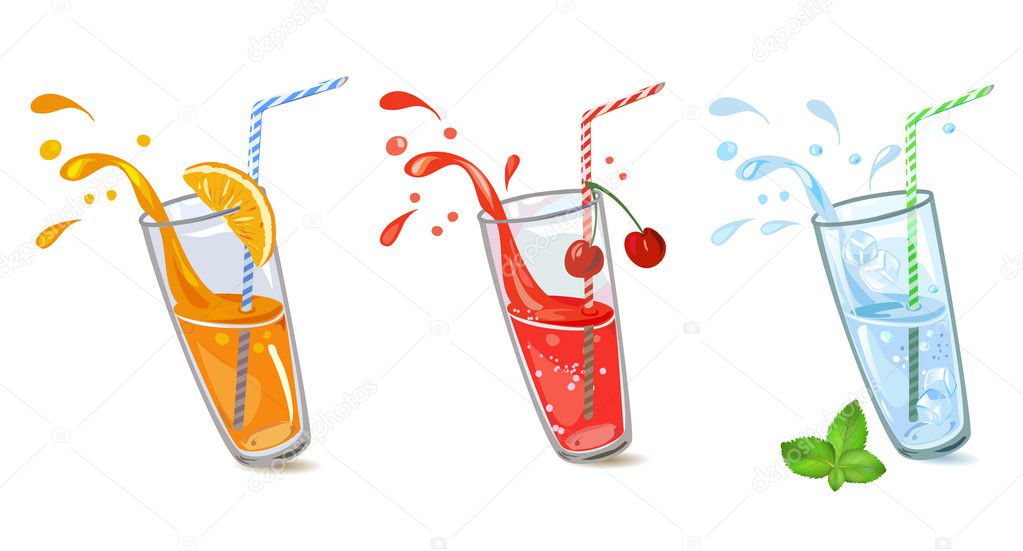 Set of refreshing drinks