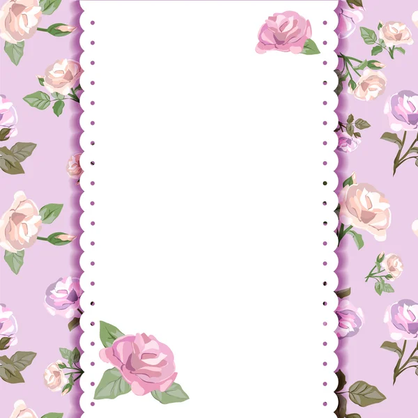 Tarjeta romántica con fondo floral — Vector de stock