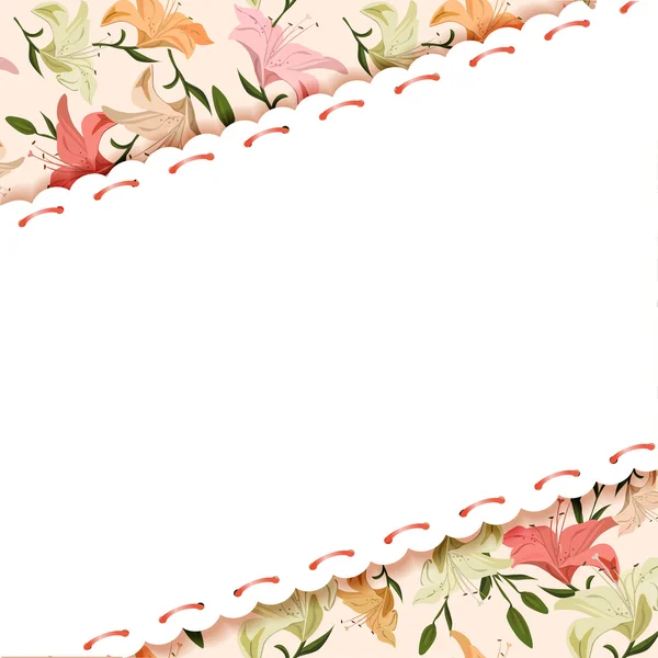 Fondo floral de lirios — Vector de stock