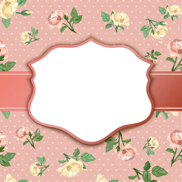 Background of vintage roses with vignette — Stock Vector