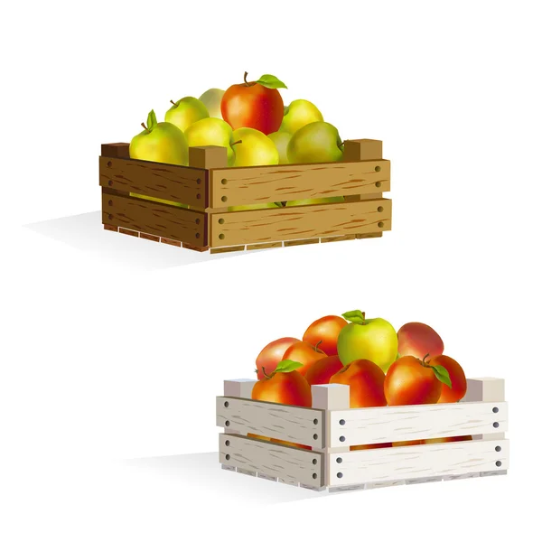 Twee vakken van appels — Stockvector