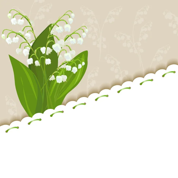 Vintage background with lilies of the valley — Stock Vector