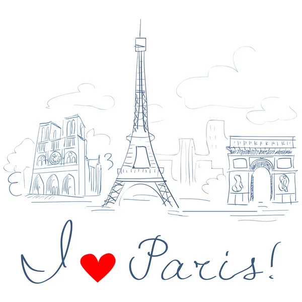 Ескіз міста Париж — стоковий вектор