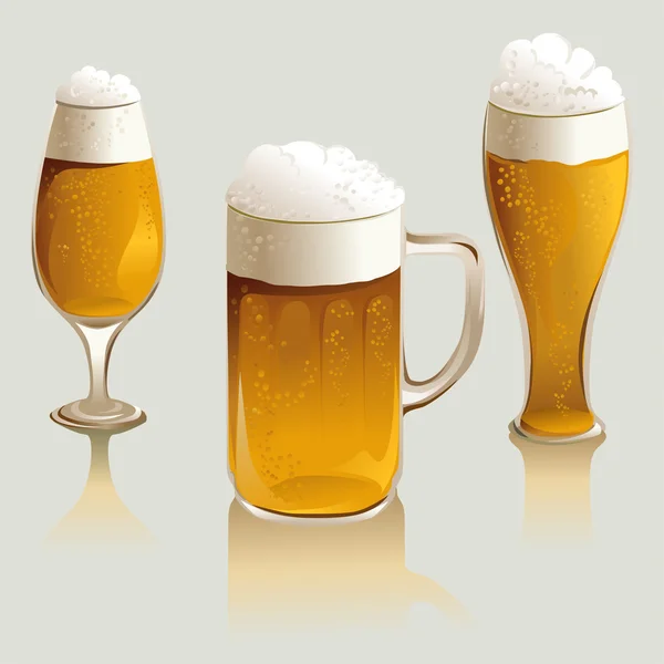 Ensemble de verres à bière — Image vectorielle