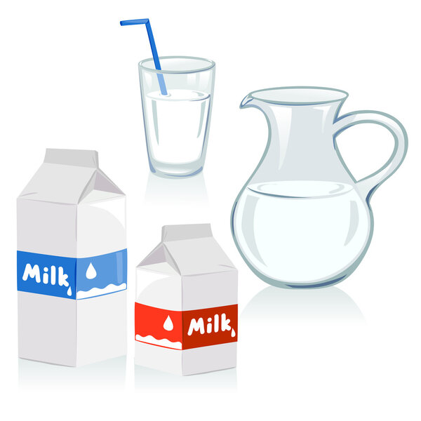 different set of containers for milk
