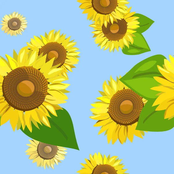 Sunflower background seamless — Stock Vector