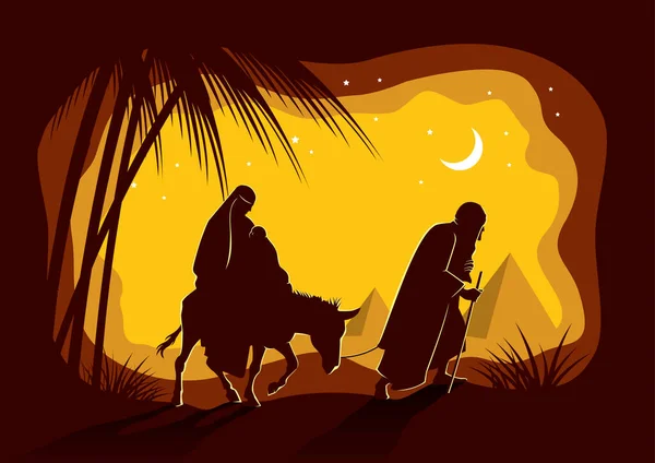 Maria Dan Joseph Perjalanan Bethlehem - Stok Vektor