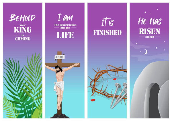 Series of Easter banners vector illustration