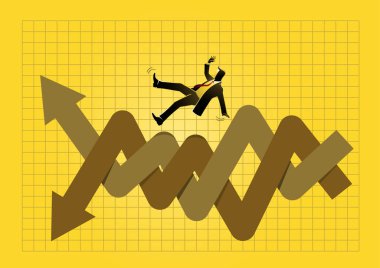 Finansal yatırım uçucu vektör illüstrasyonu