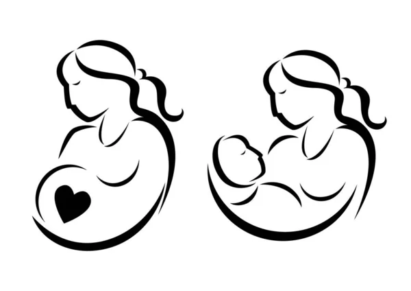 Mother Holding Baby Vector Illustration — Stock vektor