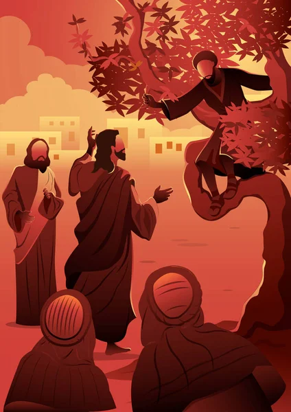 Zacchaeus bir çınar ağacına tırmandı 