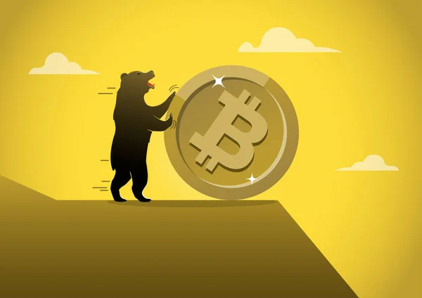 Bitcoin Bearish Market Vector Concept — Vettoriale Stock
