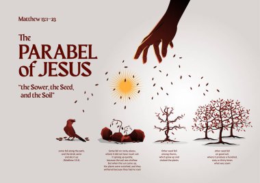 The Sower, The Seeds and The Soil. Vector illustration clipart