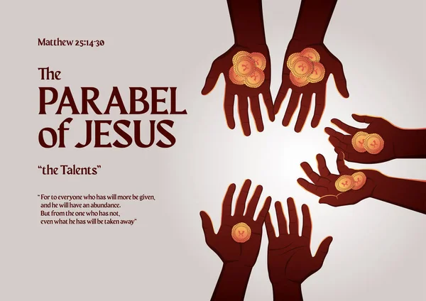 Parabole Jésus Christ Sur Talent Enterré Dans Terre — Image vectorielle