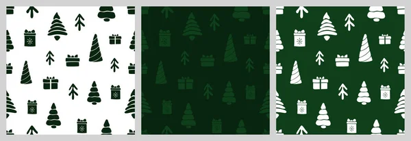 Weihnachten nahtlose Muster mit isoliert gezeichneten Elementen — Stockvektor