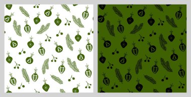 İzole edilmiş elementlerle kusursuz bir Noel deseni