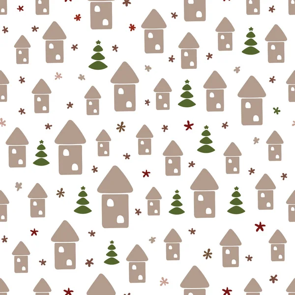 Natal sem costura padrão com elementos desenhados isolados — Vetor de Stock