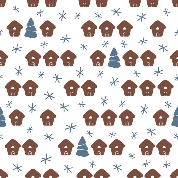 Christmas seamless pattern with isolated drawn elements — Stockvektor