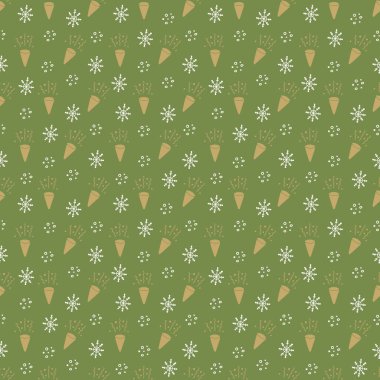 İzole edilmiş el yapımı elementlerle Noel pürüzsüz desen