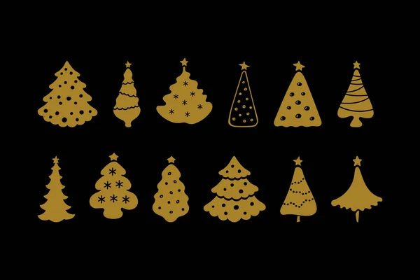 Noel ve Yeni Yıl için vektör unsurları kümesi