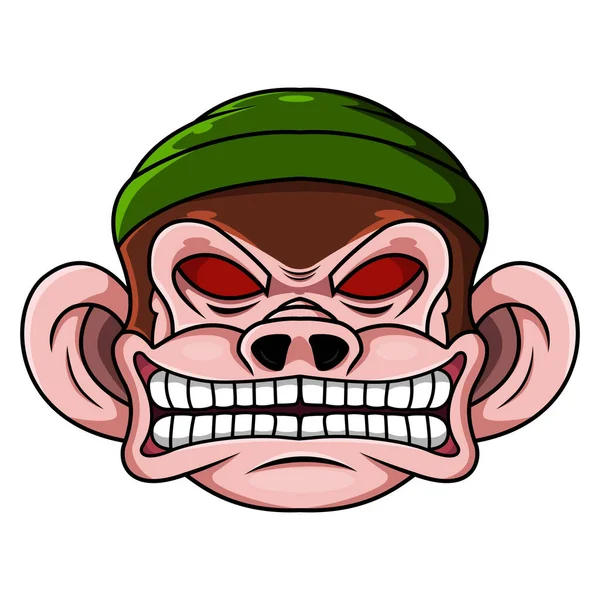 Дизайн Логотипу Талісмана Голови Мавпи — стоковий вектор