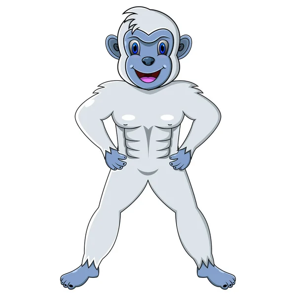 Yeti Cartoon Witte Achtergrond — Stockvector