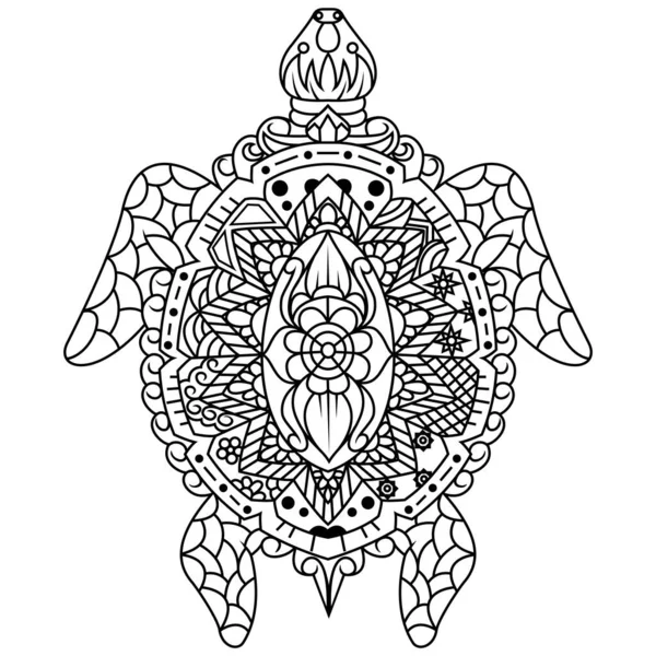 七角形の亀の手描き — ストックベクタ