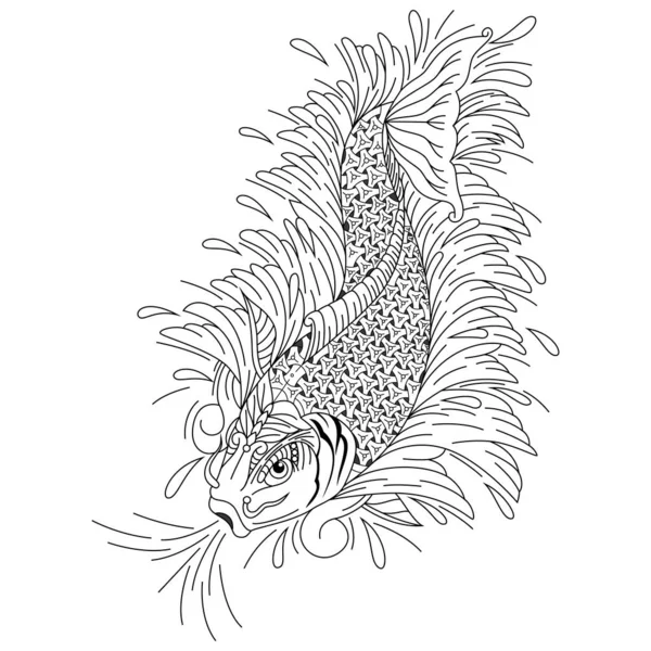 鱼子酱手绘 呈Zentangle风格 — 图库矢量图片