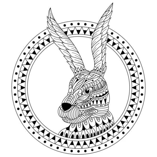 七角形の兎頭の手描き — ストックベクタ