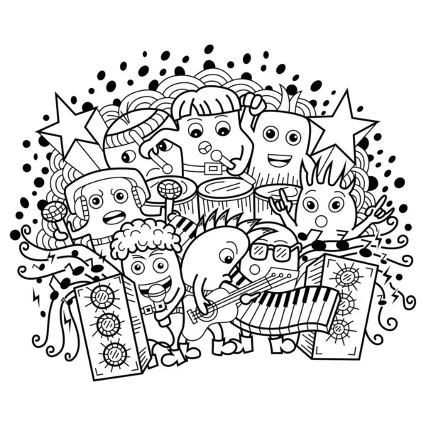 El çizimi şirin canavar müzik karalaması 