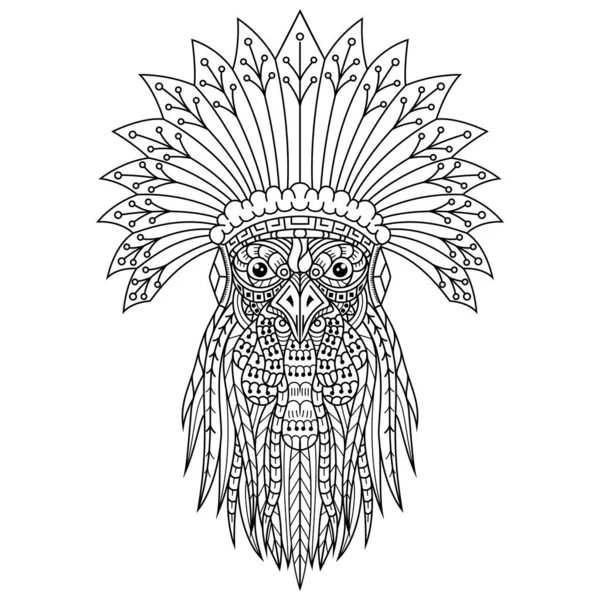 Zentangle stili horoz kabile şefinin el resmi.