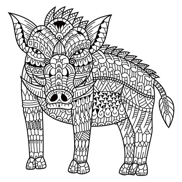 Zentangle stilinde Razorback 'in el çizimi