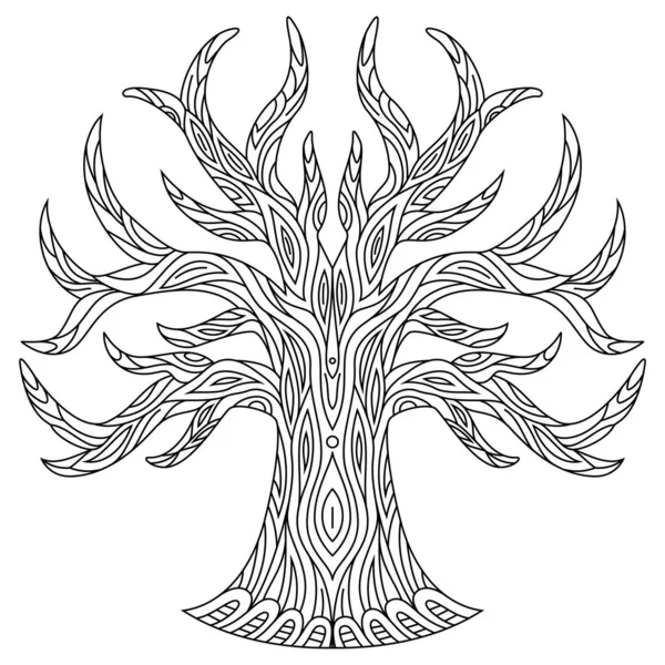 手绘的树形Zentangle风格 — 图库矢量图片