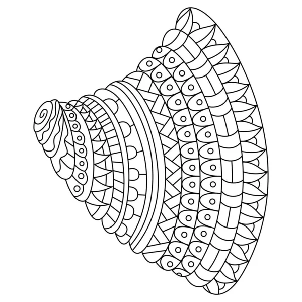 三角の様式で貝殻を描いた手描き — ストックベクタ