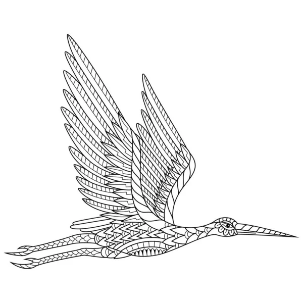 Ручной Рисунок Гуся Стиле Zentangle — стоковый вектор
