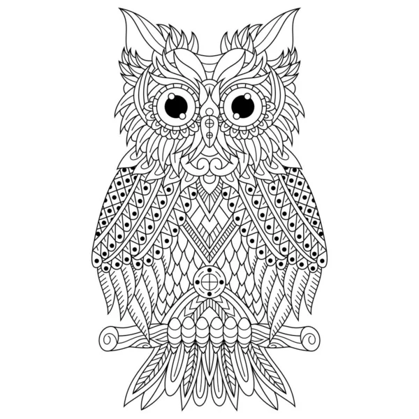 Zentangle tarzında el çizimi baykuş