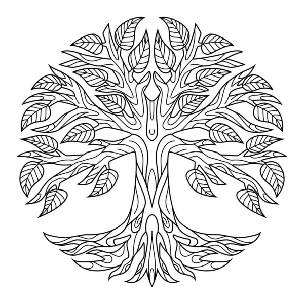 Mão Desenhada Árvore Estilo Zentangle —  Vetores de Stock