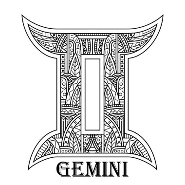 Zentangle tarzında çizilmiş ikizler.