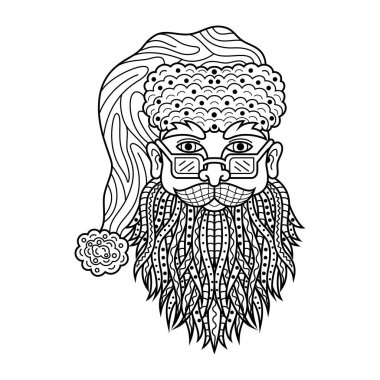 Noel Baba 'nın eli zentangle stiliyle çizilmiş.