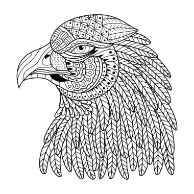 Zentangle stili makav kafası çizilmiş.