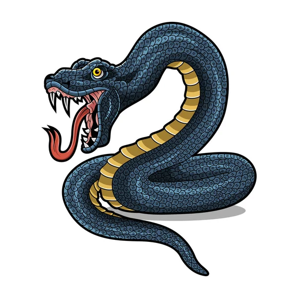 Logotipo Mascote Cobra Mamba Preta — Vetor de Stock