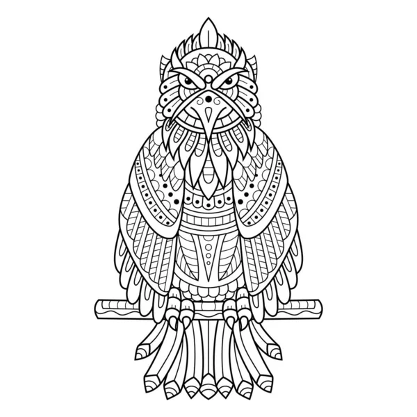 十角形の形式で鷲の手描き — ストックベクタ