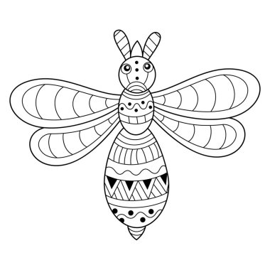 Zentangle stilinde el çizimi arı