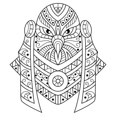 Zentangle stili Horus 'un el çizimi