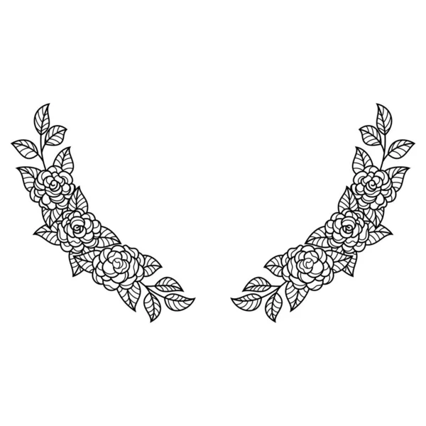 Hand Drawn Flower Frame Zentangle Style — Wektor stockowy