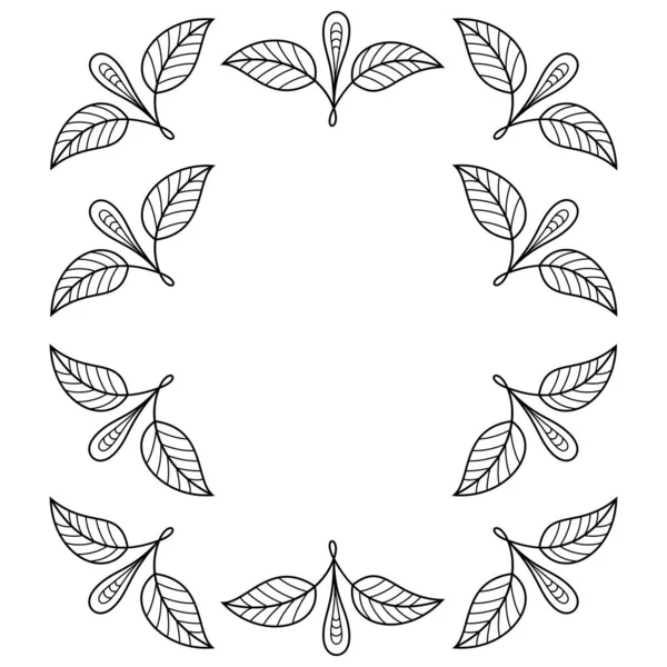 Hand Drawn Leaf Zentangle Style — 图库矢量图片