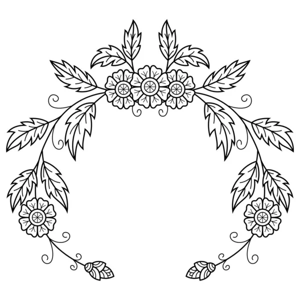 Hand Drawn Flower Leaf Zentangle Style — 图库矢量图片