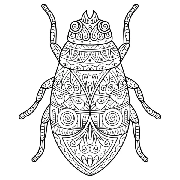 Hand Drawn Firebug Zentangle Style — Stockvector