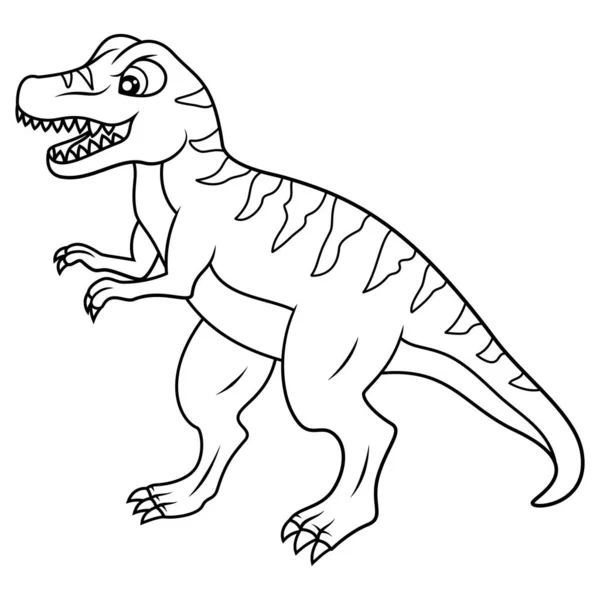 Hand Drawn Tyrannosaurus Line Art — Stock Vector
