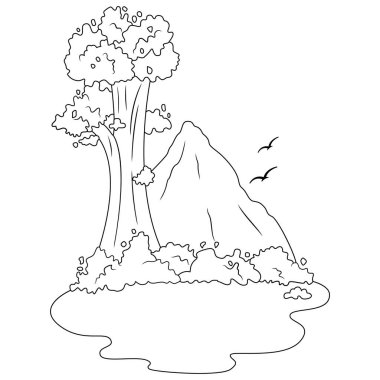 Volkan dağ çizgisi sanatı.  